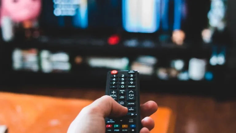 IPTV movies and series VOD guide on an LG Smart TV with 40,000+ titles